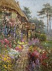 Alfred De Breanski Famous Paintings - A Garden in July